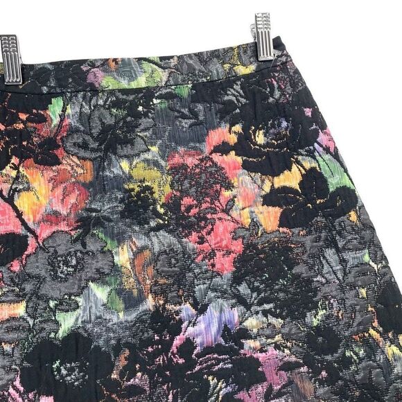 Alice + Olivia Riley jacquard Floral High Waist Rainbow Flower Mini Skirt Sz 0 - Picture 3 of 9